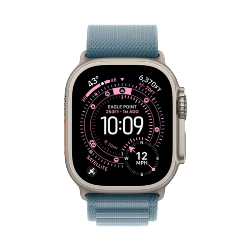 Умные часы Apple Watch Ultra 3, 49 мм, Natural Titanium Light Blue Alpine Loop L