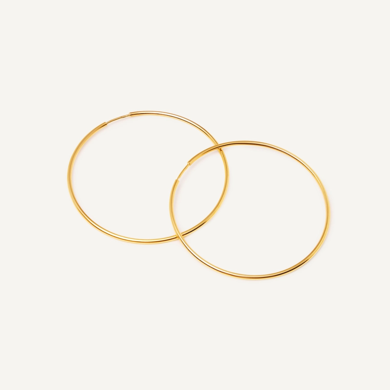 Серьги-конго Широкое Золото – 6 см