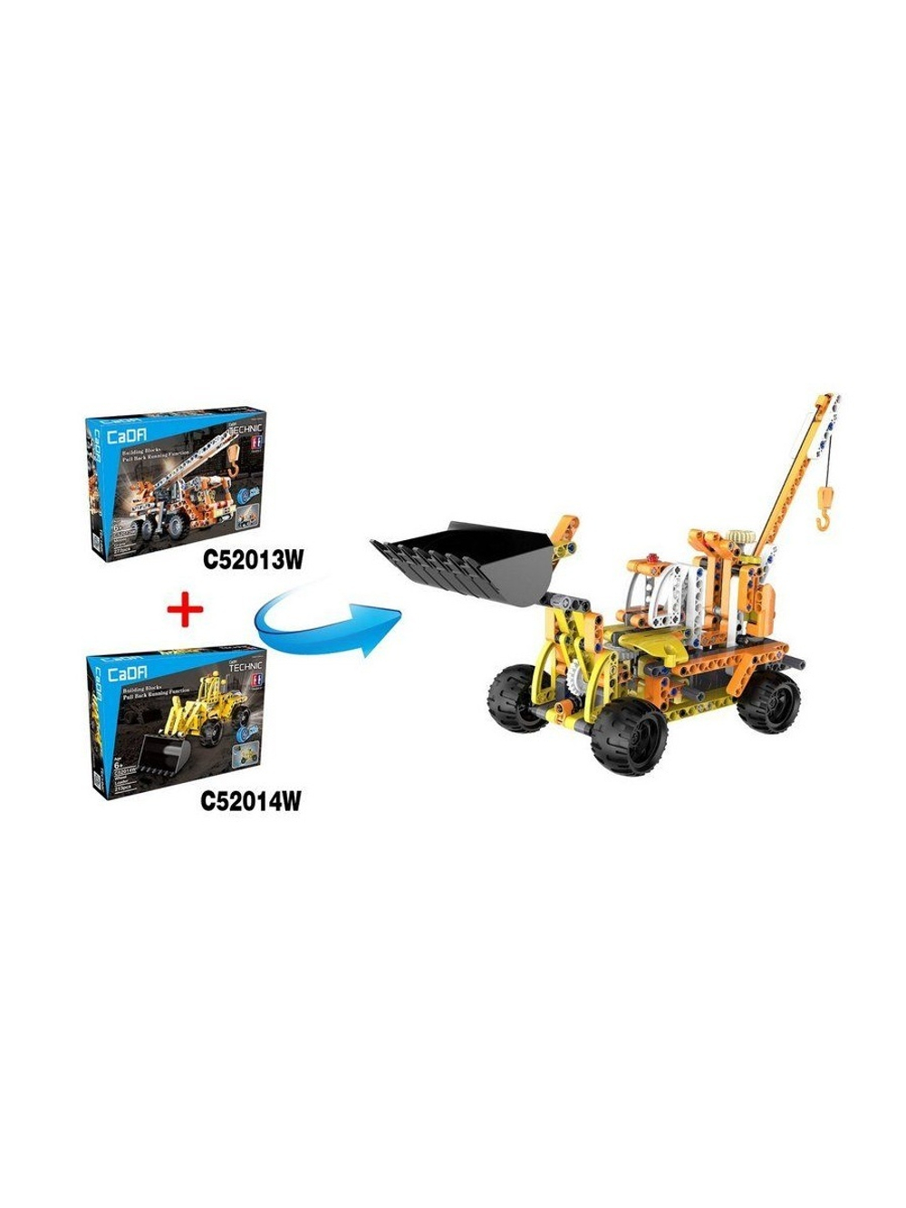Конструктор CaDA Technic бульдозер совместим с C52013W, инерционный (213 детали)