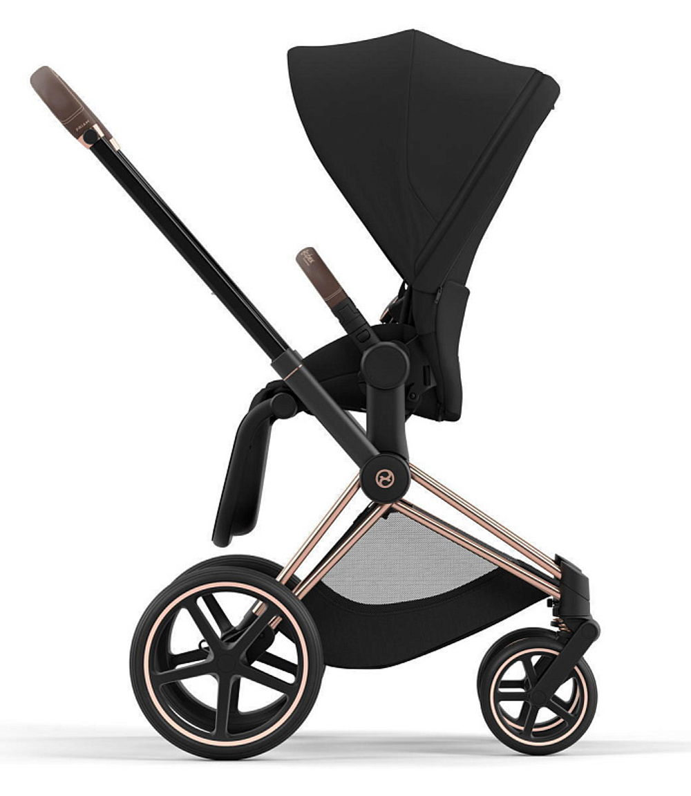 Коляска 3 в 1 Cybex Priam IV Rosegold complete и автокресло Aton S2 i-Size Ocean Blue Sepia Black
