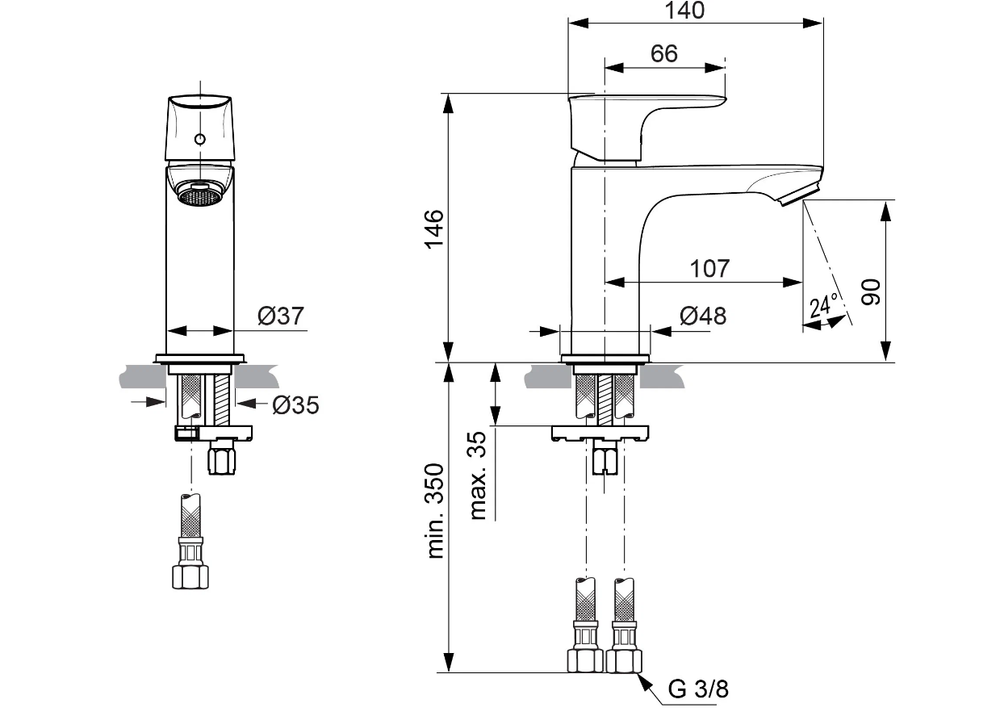 Смеситель для душа Ideal STANDARD Connect Air A7010AA хром