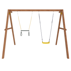 Деревянные качели с трапецией