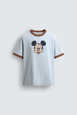 ZARA HARRY LAMBERT X DISNEY ФУТБОЛКА MICKEY MOUSE, НЕБЕСНО-ГОЛУБОЙ