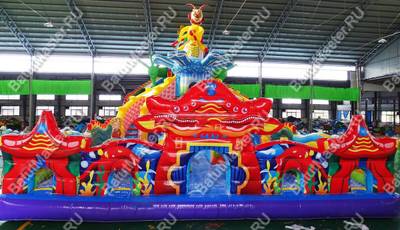 Коммерческий надувной батут "Хижина дракона", 20*10*7 м