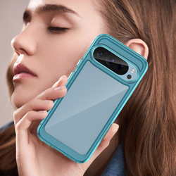 Чехол с мягкими рамками бирюзового цвета для Google Pixel 9 Pro, увеличенные защитные свойства