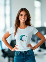 Футболка больших размеров с принтом полумесяц