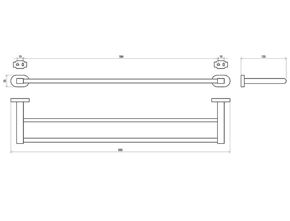 Полотенцедержатель Ravak Chrome CR 320.00 X07P193 двойной Хром