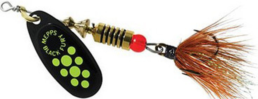 Блесна вращающаяся Mepps BLACK FURY MOUCHE, 00, Black/Chartreuse