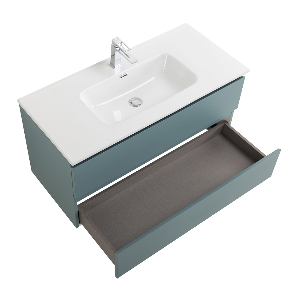 Тумба с раковиной подвесная BelBagno KRAFT-1000-2C-SO-AO Голубой матовый, раковина белая BB1000ETL