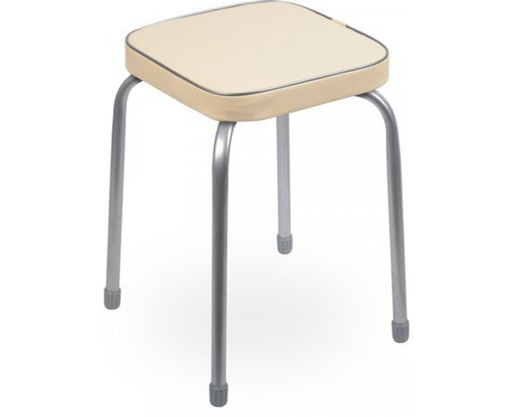 Табурет Nika Фабрик 3, с мягким сиденьем, 32 x 32 см, слоновая кость