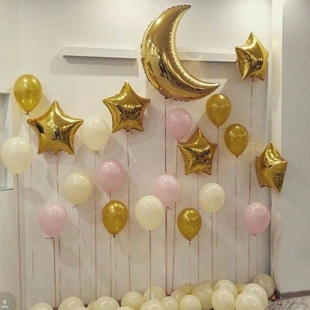 Шар (35"/89 см) Фигура, Полумесяц, Золото 1 шт.