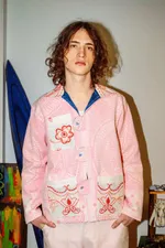 Куртка Soeurs с Голубым Подкладом / Pink And Sky Blue Jacket розовая