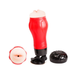 Мастурбатор-ротик Flora с 12 режимами вибрации и присоской (Цвет: красный с черным)