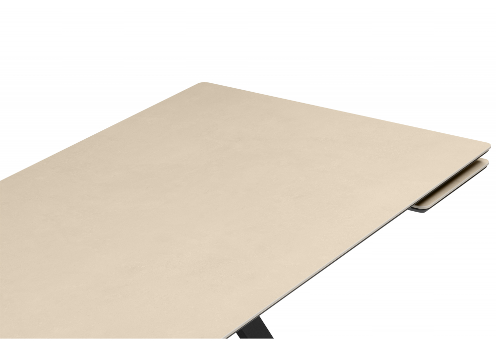 Керамический стол Woodville Вилли 140(200)х80 okara light yellow, черный