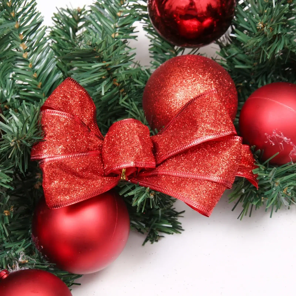 Гирлянда хвойная «Сказочное чудо» 1,8 м d=30 см, ПВХ, красный (SST1950R-180)