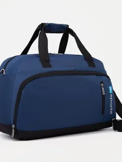 Сумка спортивная на молнии, 2 наружных кармана, цвет синий