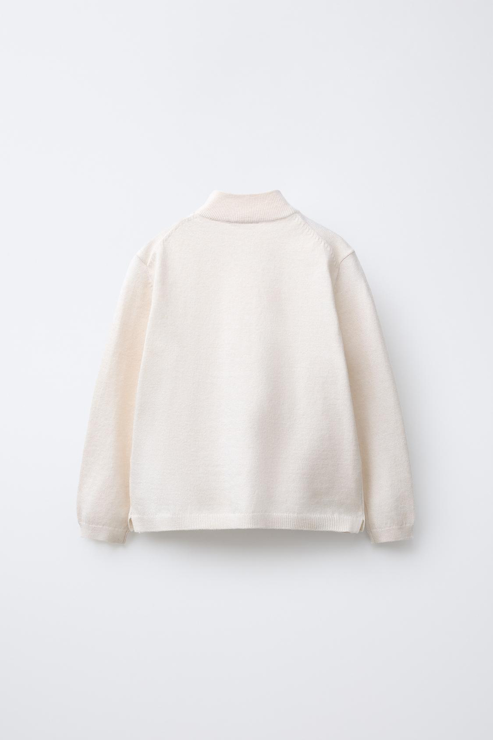 ZARA ТРИКОТАЖНЫЙ ДЖЕМПЕР С ВОРОТНИКОМ-СТОЙКОЙ, ЭКРЮ