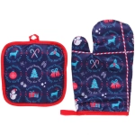 Прихватка в наборе с прихваткой-варежкой «Новогодний хоровод» 25,5*16 см, 17*17 см