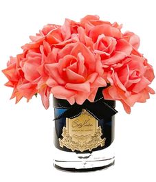 Большой букет персиковых роз в черной вазе, Cote Noire