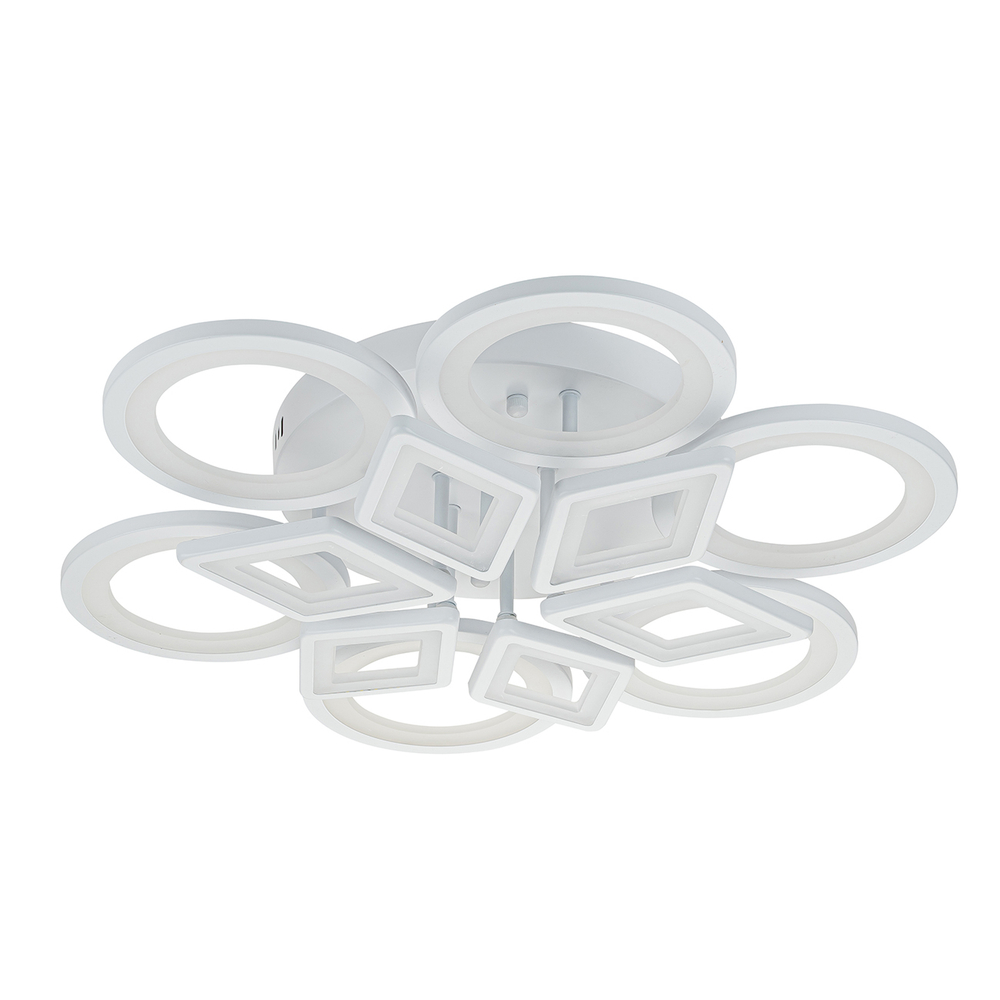 Потолочный светодиодный светильник 160Вт, 11076Лм, 3000-6500К, Ra>80, плавная регулировка мощности, изменение цветовой температуры, ночник, пульт, металл/акрил, белый