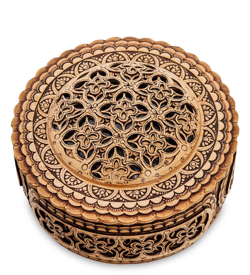 Народные промыслы BST-406 Шкатулка «Сфера» (береста, прорезная)
