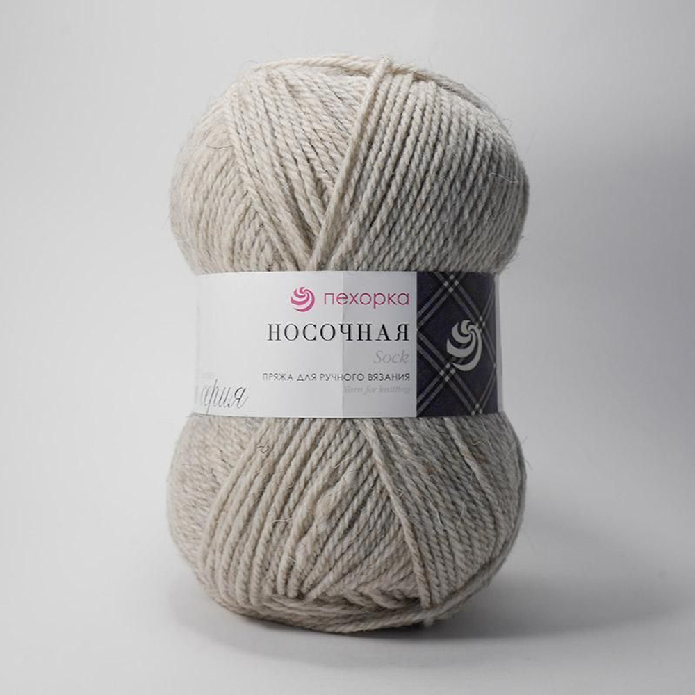 Носочная пряжа Россия Пехорка 50%полутонк.шерсть 50%акрил 5х100г/200м (166-Суровый)