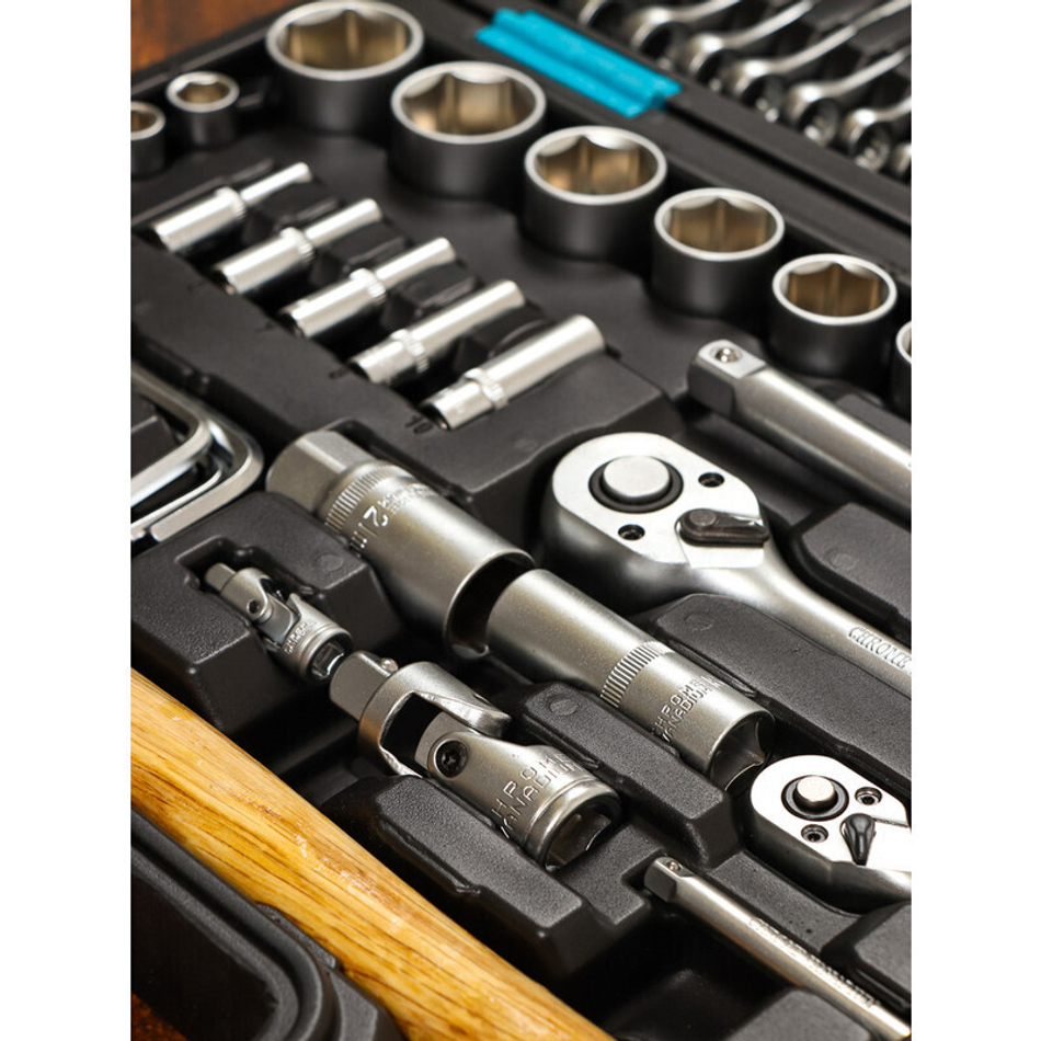 Набор слесарных инструментов Bartex, 1/2", 1/4", CrV сталь, кейс, 76 пр, шт