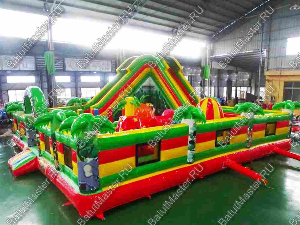 Коммерческий надувной батут "Джунгли" 10*10*5 м