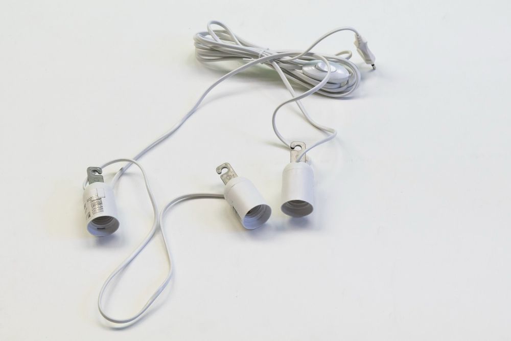 Патрон х 3 Е27 с проводом для фитолампы