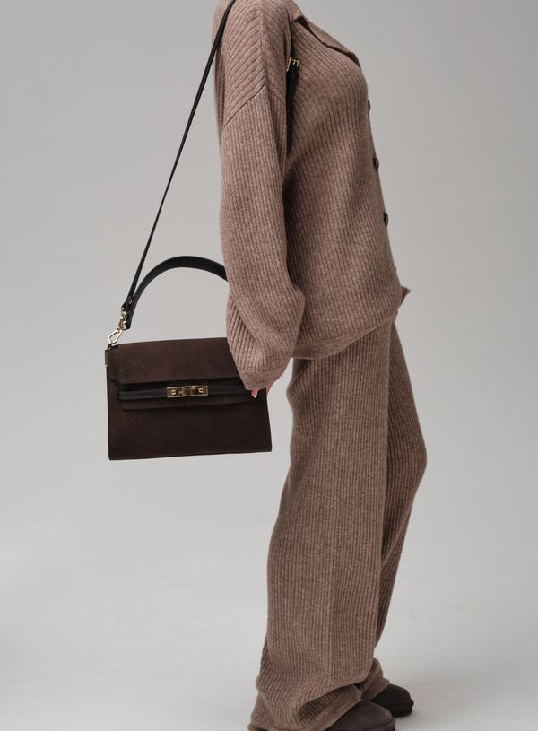 Замшевая сумка Rachel DBR 31361 черный каштан