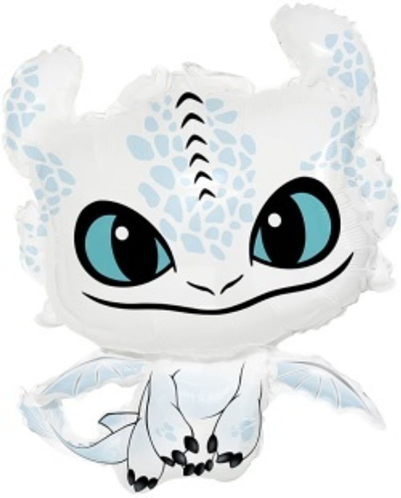 К Шар (32''/81 см) Фигура, Любимый Дракон, Белый, без уп