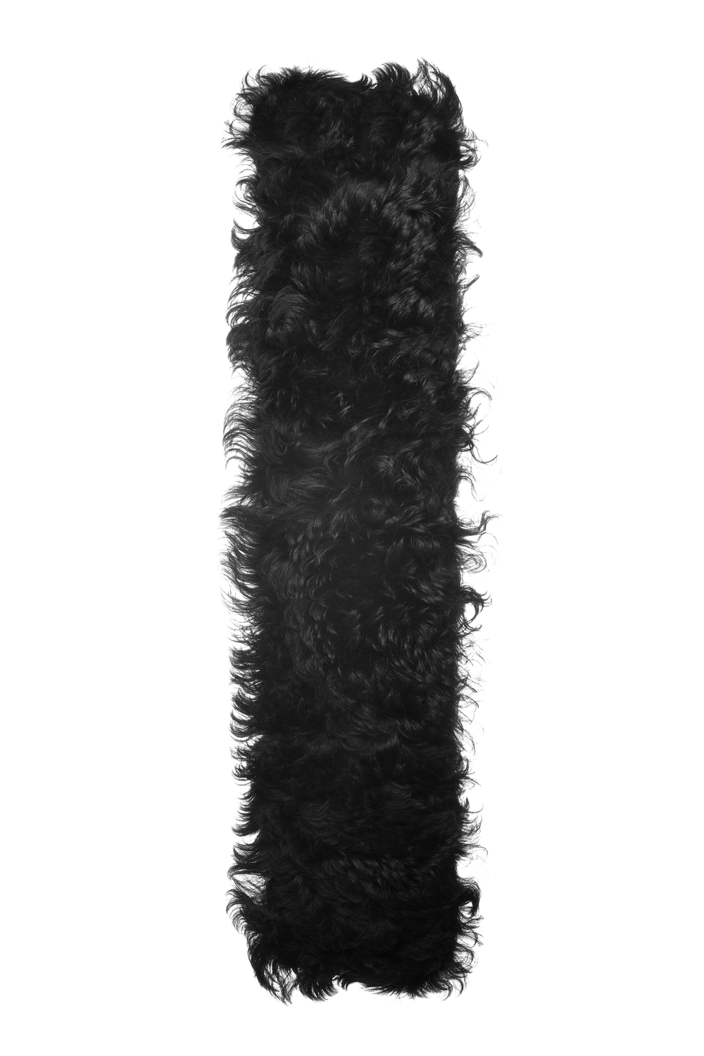 Чёрный меховой шарф