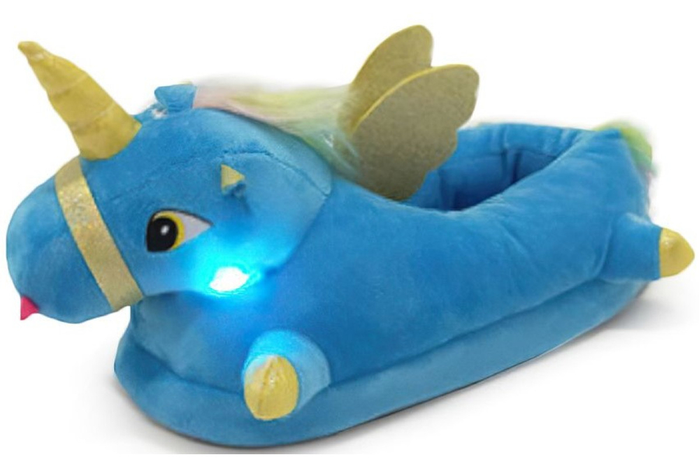 Тапочки FunFur Единорог-3 светящиеся Голубой