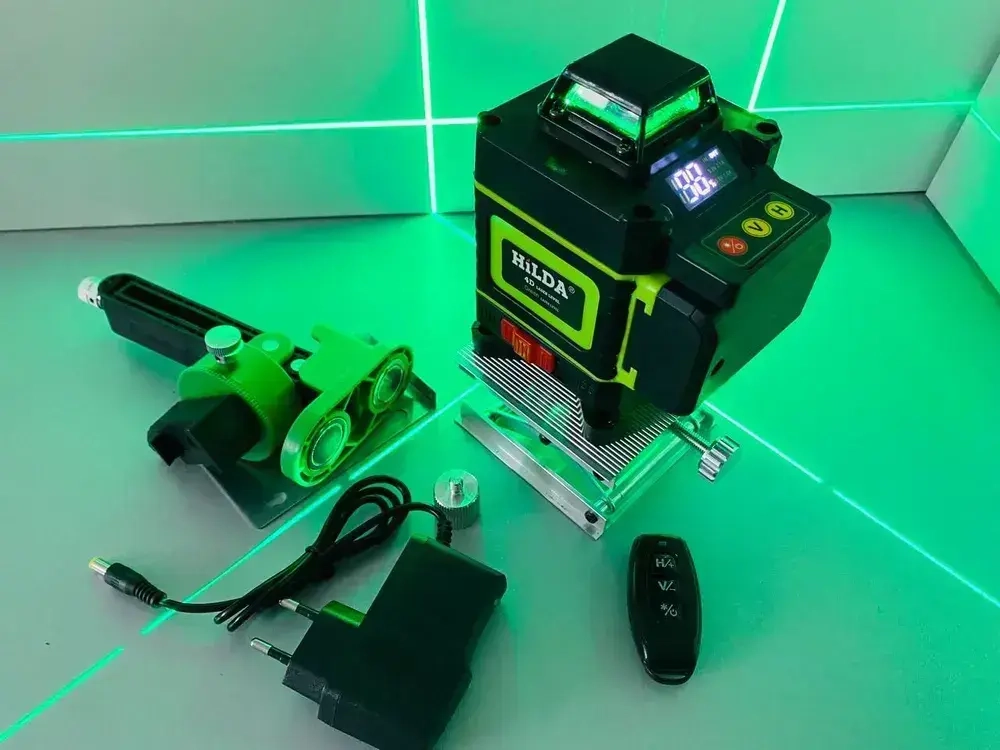 Лазерный уровень/нивелир HilDA 4D 16 Линий, Хилда, Зеленый луч