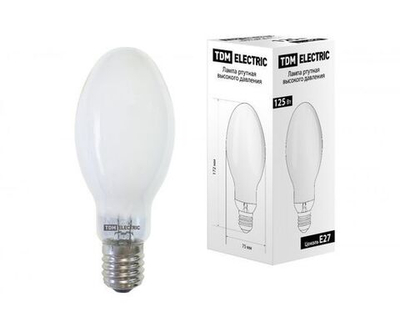 Ртутная лампа высокого давления TDM ДРЛ 125 Вт Е27 SQ0325-0008 - 6 шт