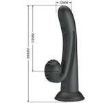 Черный вибратор на присоске с закрученным клиторальным отростком - 20 см. (Цвет: черный)