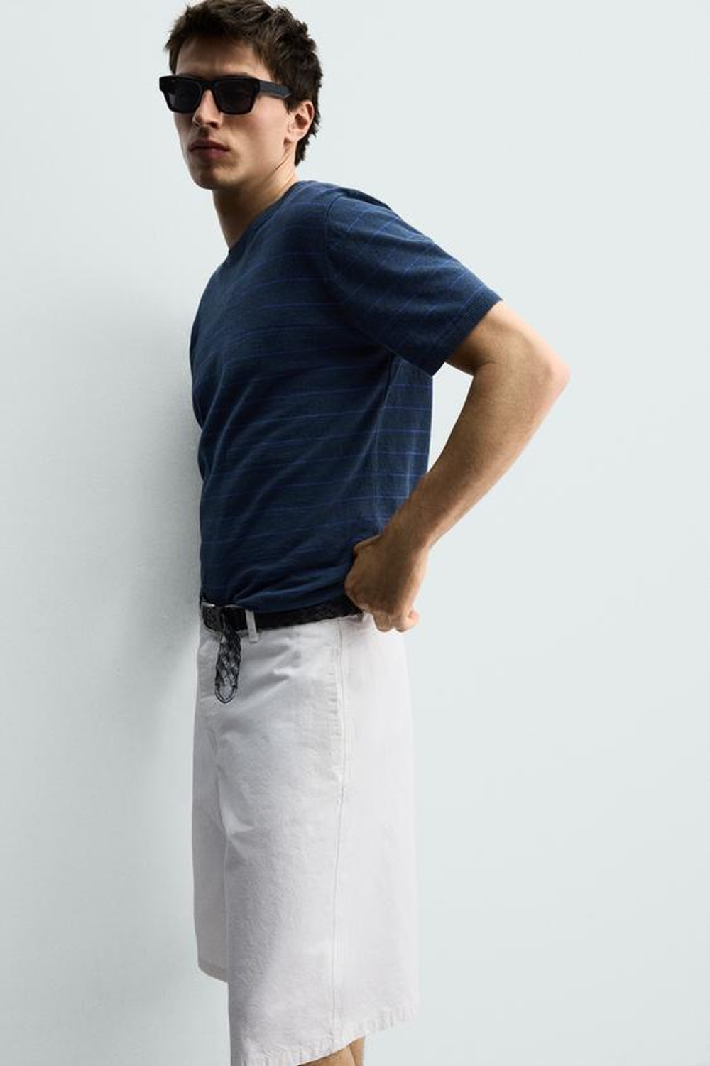 ZARA ШОРТЫ ЧИНОС RELAXED FIT, БЕЛЫЙ