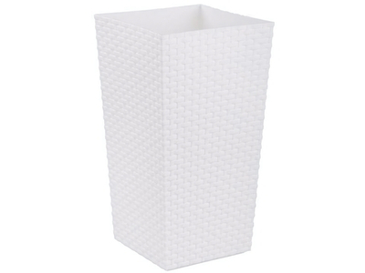 Кашпо напольное "Ротанг" 22*22*41см (белый)