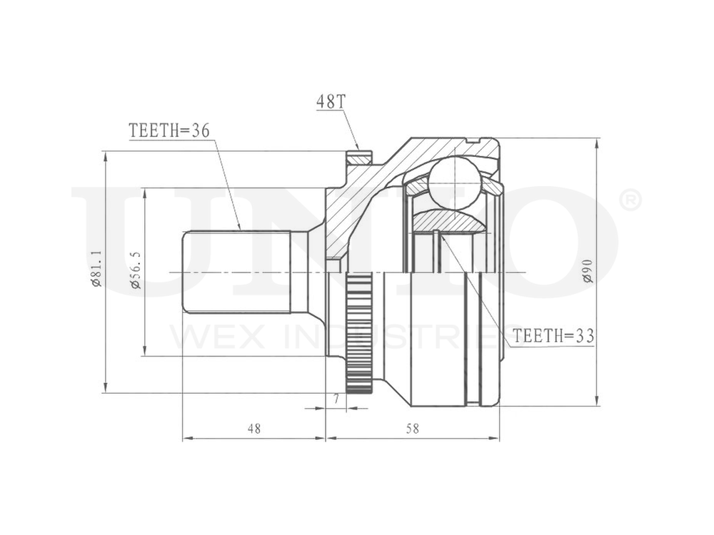 ШРУС внешний UNIO CVJ-20253