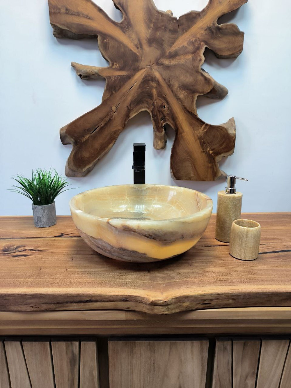 Раковина из оникса Bowl Yellow BO-65706 40*40*15 из натурального камня