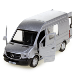 Модель ин. мет. "Mercedes-Benz Sprinter" 14см, двери, серебристый, коробка SPRINTERVAN-14-SR(Технопарк)