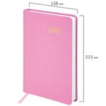 Ежедневник датированный 2023 А5 138x213 мм BRAUBERG "Select", балакрон, розовый, 114061