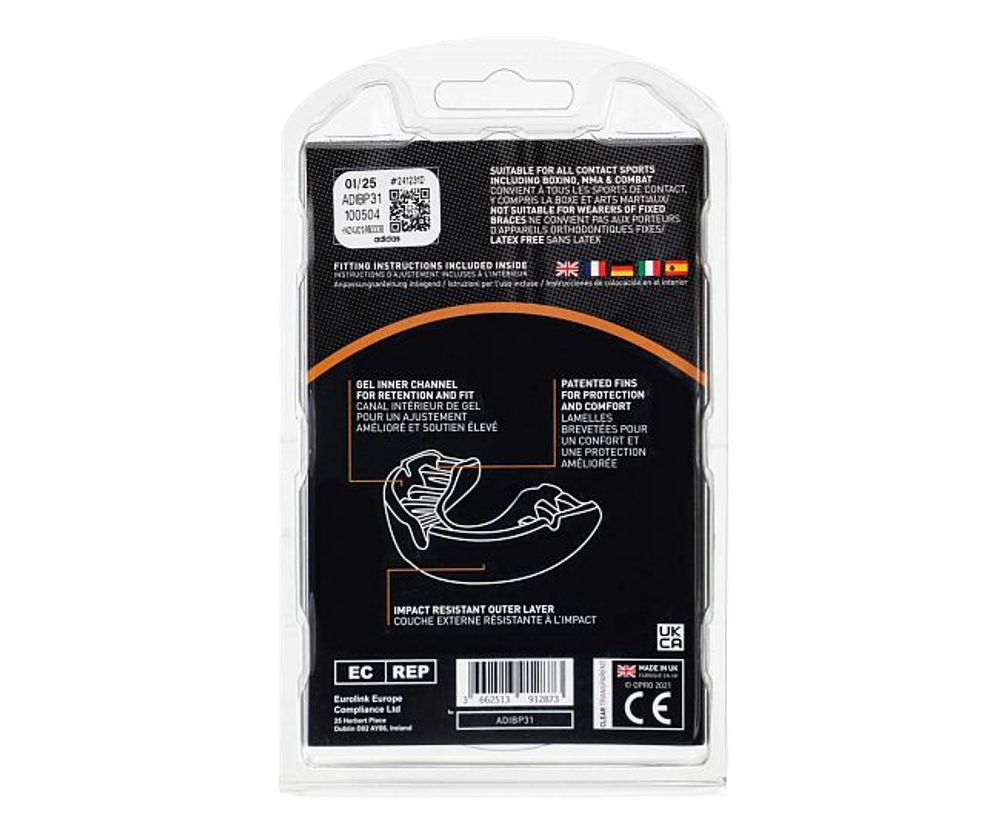 Капа одночелюстная Adidas Opro Bronze Gen4 Self-Fit Mouthguard прозрачная