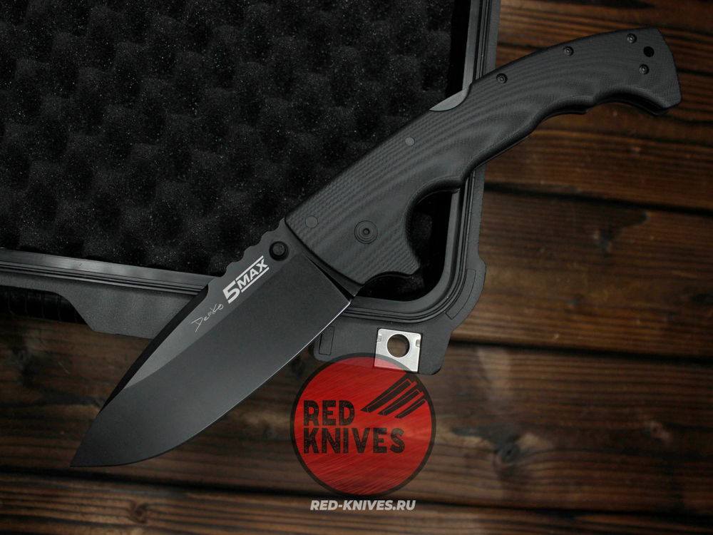 Нож Cold Steel 5 Max - руокять черный G10, черный клинок