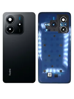Задняя крышка для Xiaomi Redmi Note 14 4G черная (Midnight black) со стеклом камеры