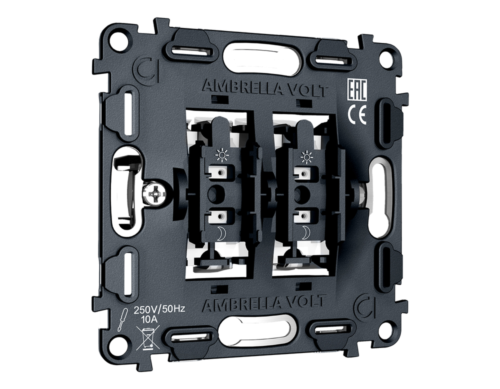 VM129 Механизм 2-клавишного выключателя с самовозвратом 10A-250V QUANT