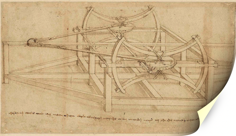 Изобретения. Рисунок, Леонардо да Винчи, картина (репродукция) Настене.рф