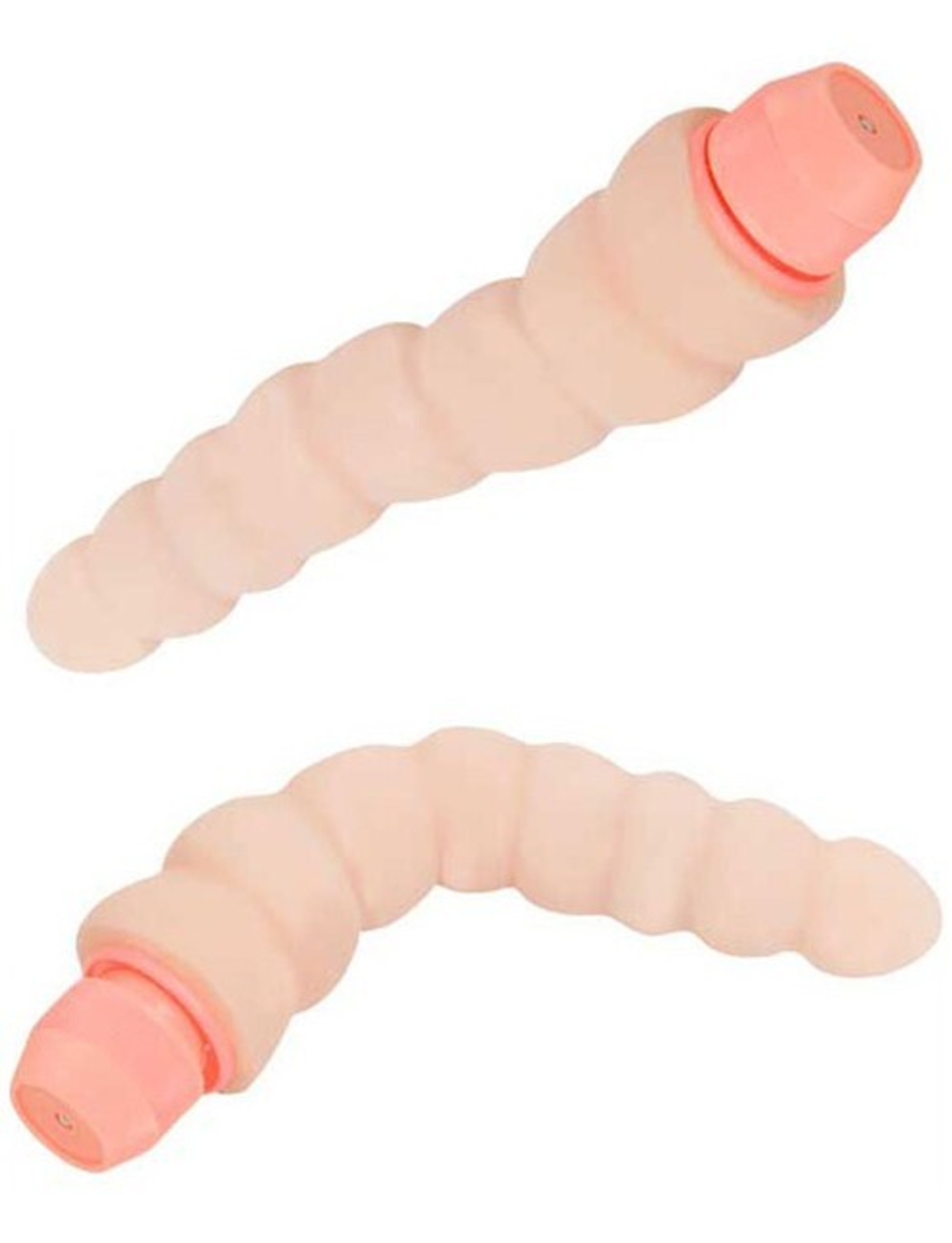 Ребристый гнущийся вибратор UltraSkin Vibro Realistic (Цвет: телесный)