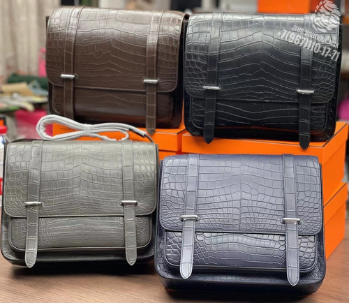 Сумка через плечо Hermes из кожи крокодила