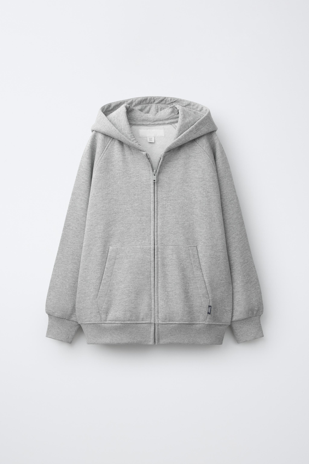 ZARA ХУДИ С МОЛНИЕЙ, СЕРЫЙ МЕЛАНЖ